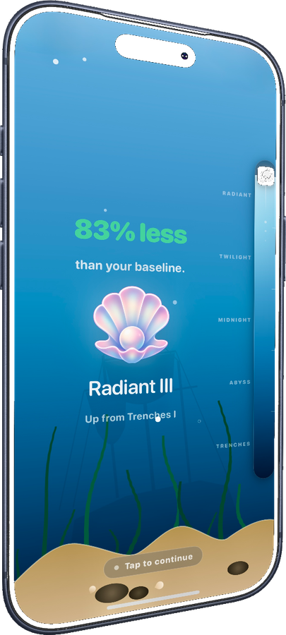 Angler on iPhone showing Radiant rank